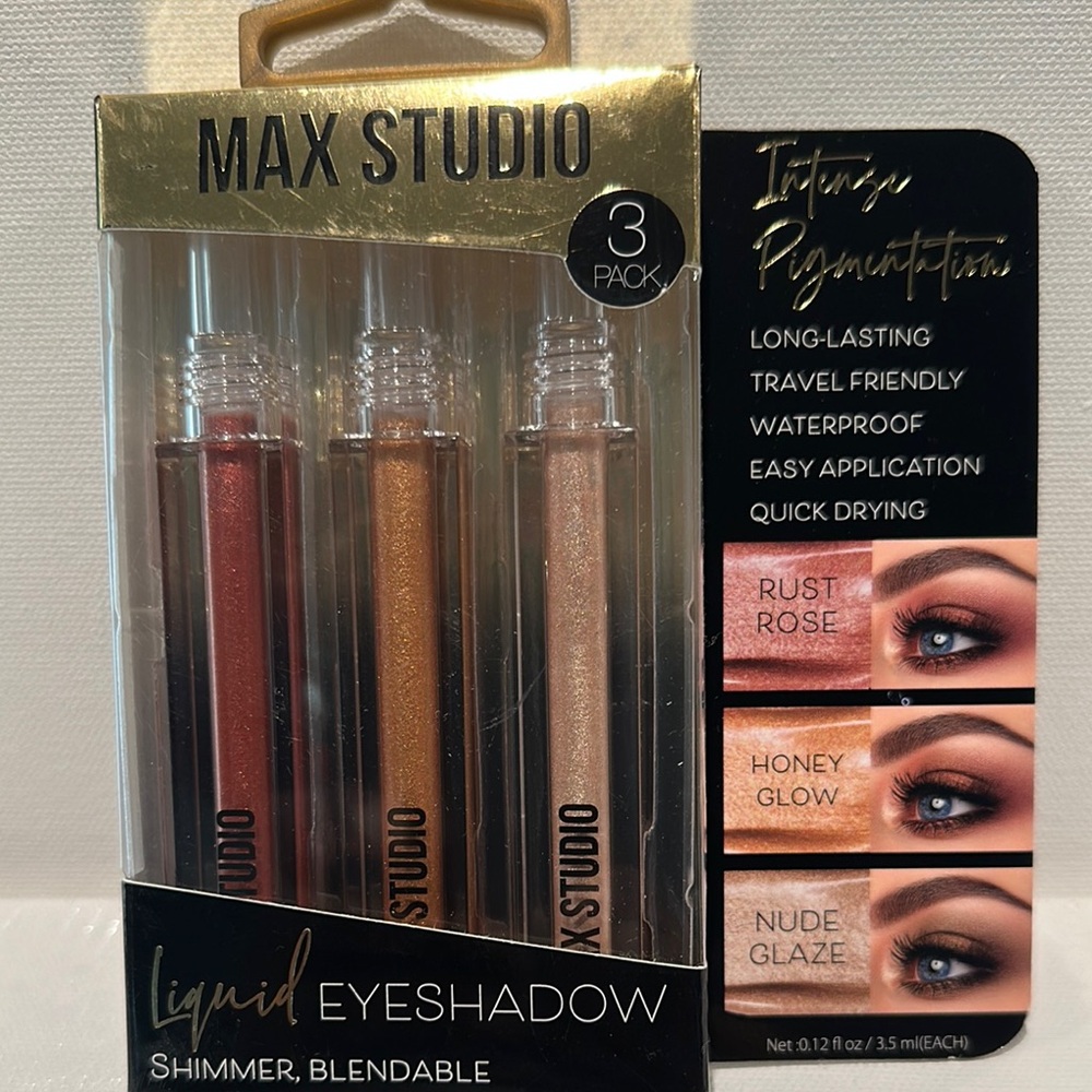 Max Studio Liquid Eyeshadow Shimmer and Blendable 3 in Pack.